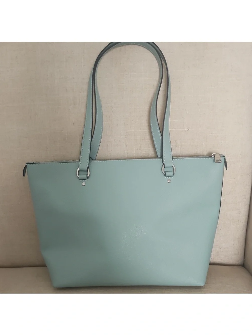 Coach Mint Green Leather Tote Bag